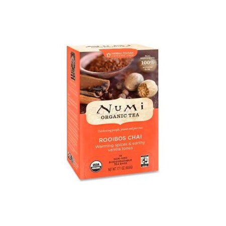 Numi Organic Tea Numi Organic Tea Herbal Tea, Rooibos Chai, Single Cup Bags, 18/Box NUM10200